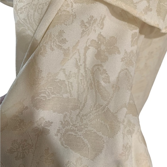 Vintage cream sheer lily pad lace pattern ruffle dress size l/xl - Picture 4 of 8